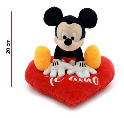 Peluche Mickey 20 Cm Sobre Corazon- Orig. Phi Phi Toys.