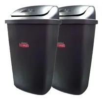 Comprar Set X 2 Tachos De Basura Cestos Reciclaje 50lts. Tapa Vaivén