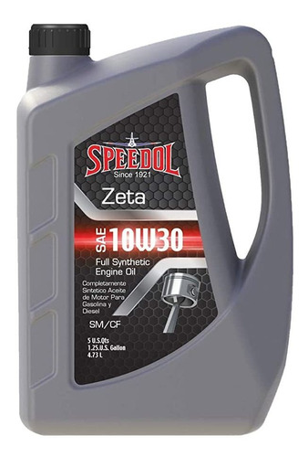 Speedol Zeta 10w-30 Full Synthetic Motor Oil 5-quarts (4.73 