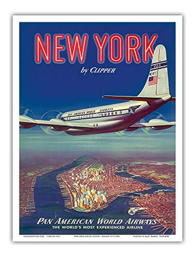 New York Usa By Clipper - Boeing 377 Sobre La Isla De Manhat