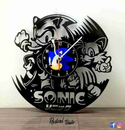 Reloj De Vinilo Sonic Sega Regalos Decoracion 