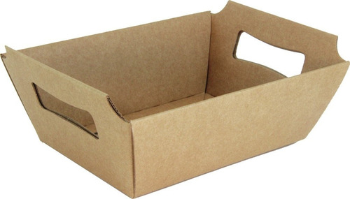 Caixa Cesta P/ Café Da Manhã 13x9,5x5 C/ 10 Und Kraft/branca
