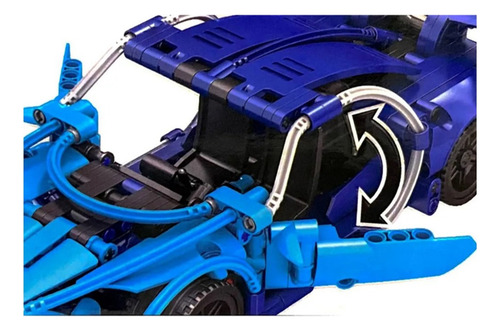 Bloques De Construcción Ferrari Bugatti Lamborghini 26 Cm Bugatti Azul
