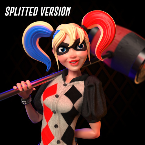 Escultura De Harley Quinn - Dc Superhero Girls - Dividida E