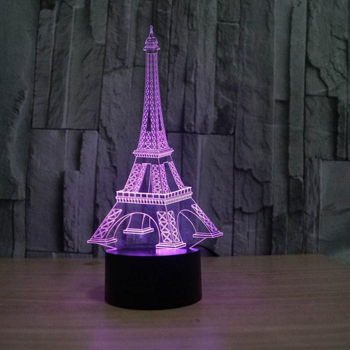Vector Corte Laser Cnc Acrilico Torre Eiffel Lampara Led