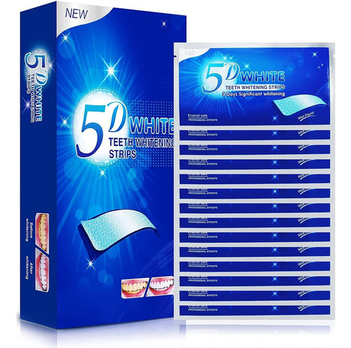 Tiras Blanqueadoras Dental 5d White Dientes Blancos 14 Pares