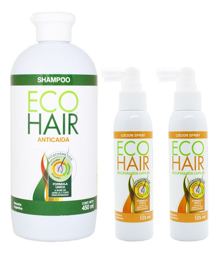 Eco Hair Shampoo Anticaída Grande + X2 Loción Pelo 3c