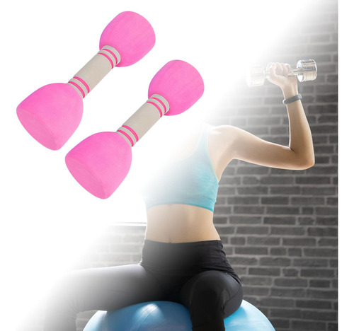 2x Halteres Infantis Halteres De Exercício Com Barra Rosa