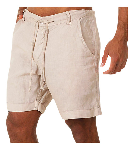 Pantalones En Forma De U Para Hombre, De Algodón Y Lino, Cas