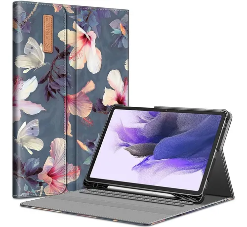 Funda Samsung Galaxy Tab S7 Fe Y S7 Plus Porta Lapiz Flores