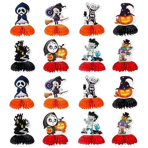 16 Piezas De Centros De Mesa De Halloween Panal De Mied...