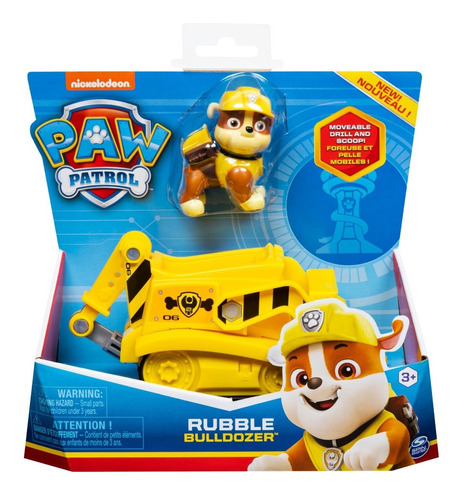 Paw Patrol Rubble Figura Más Auto Patrulla Canina Original