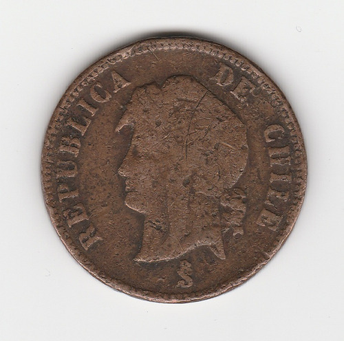 Moneda Chile 2 1/2 Centavos 1898 F/vf