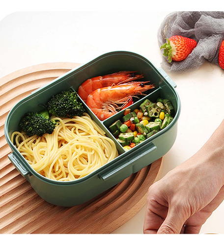 1200 Ml Bento Box Lunch Container 2 Capas 3 Compartimentos