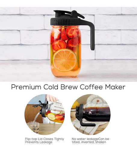 Bote De 32 Oz Con Tapa For Verter, Jarra De Vidrio Con Tapa