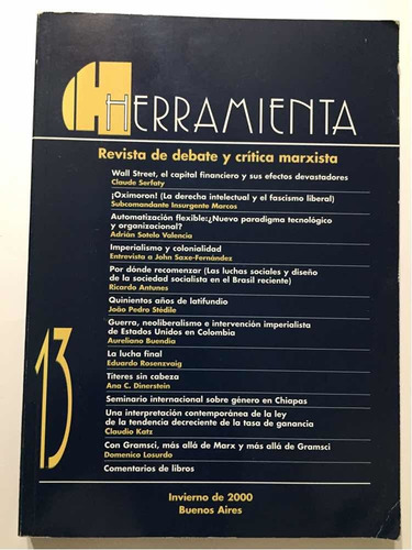 Revista Herramienta 13. Debate Y Crítica Marxista. 2000