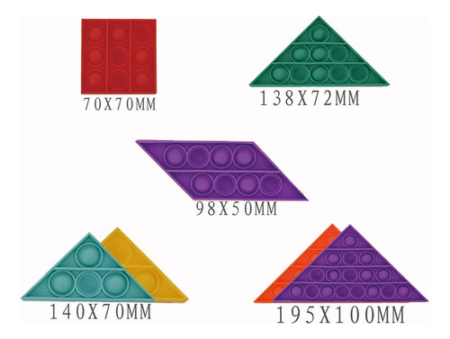 Zqq Bubble Sensory Toy Tangram 7 Piezas Push Pop Bubble Fidg