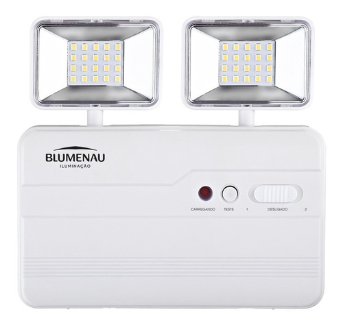 Blumenau Iluminação luminária emergência Ref.: 40011224 - Bloco Emergencia 1200 Lumens 5w 6500k Cor Branco 110V/220V