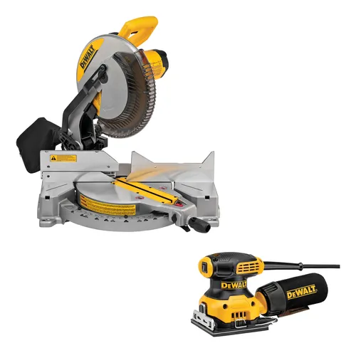 Sierra Ingleteadora 12 15ah + Lijadora Orbital 230w Dewalt