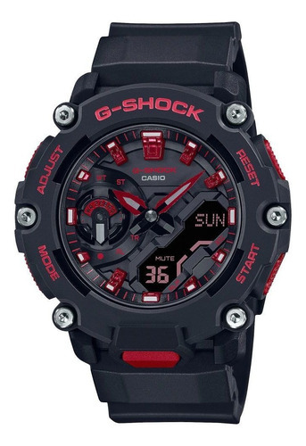 Reloj Casio Ga-2200bnr-1a Hombre G-shock Sumergible Mileus Color de la correa Negro Color del bisel Rojo Color del fondo Negro