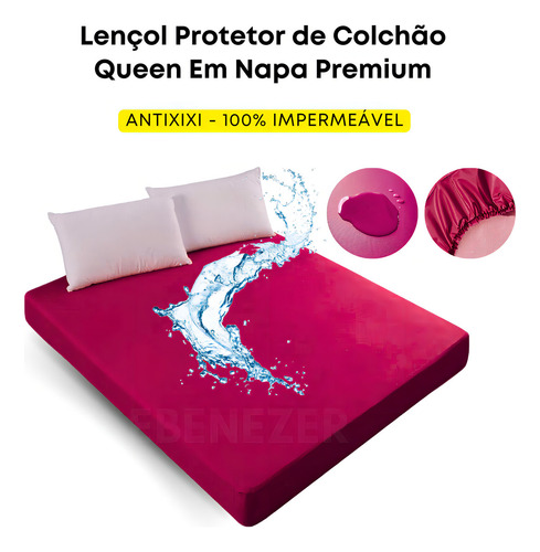 Protetor De Colchão Lençol Queen Capa Protetora Antixixi Não Esquenta Antialérgica Rosa