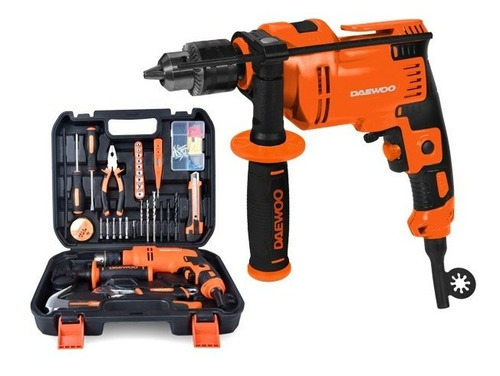 Imagen 1 de 10 de Taladro Percutor 13mm 550w Daewoo +34 Accesorios + Maletin
