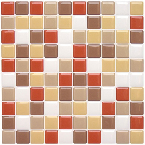 Pastilha Adesiva Resinada Kit 10 Placas Cobre 0,62 M2 Cor Colors 06 - Laranja/bege/marrom