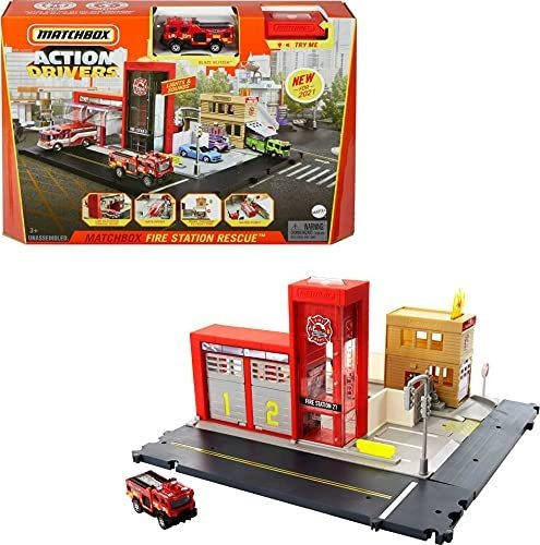 Carro A Control Matchbox Action Drivers Fire Station Rescue 