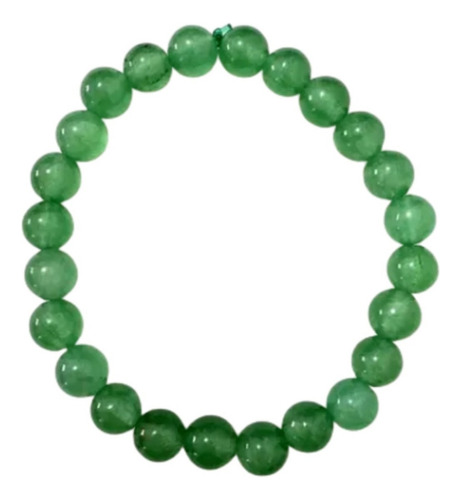 Pulseira Esfera Pedra Natural Cristal Quartzo Verde Diâmetro 1 Cm