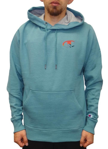 Hoodie Champion Gf89h586c Para Hombre-celeste