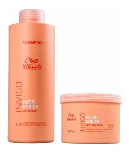 Kit Wella Invigo Nutri Enrich - Shampoo 1l + Mascara 500ml