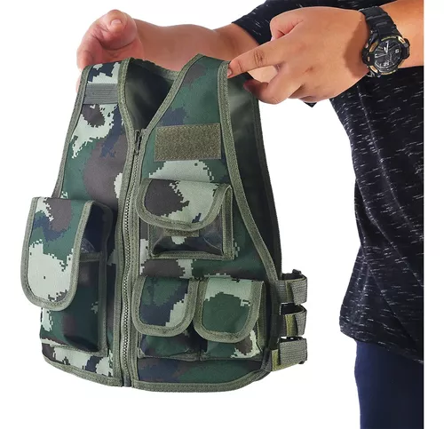 Chaleco de caza prémium con diseño de camuflaje de marca