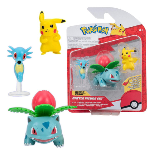 Figuras Anime Pokemon Set Pikachu Horsea Ivysaur Original 