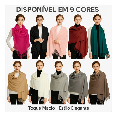 Bufanda Para Mujer, Chal De Pashmina, Manta Con Flecos Suave