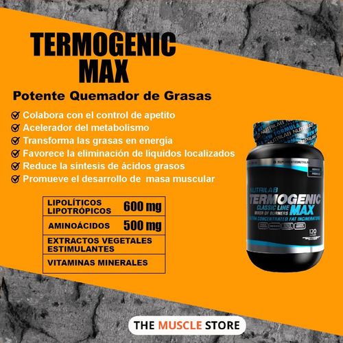2x1 Termogenic Max Nutrilab Quemador De Grasa Termogénico