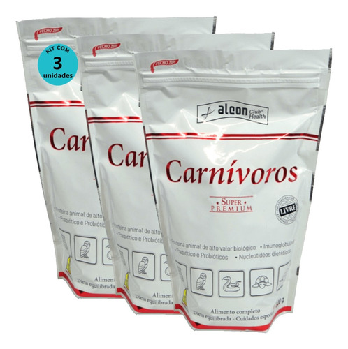 Alcon Club Health Carnívoros 500g Kit Com 3 Unidades