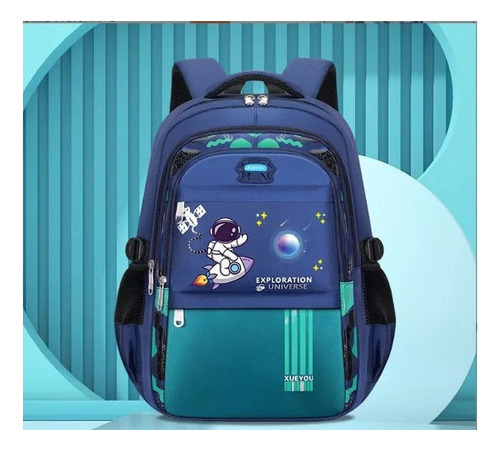 Mochila Ortopédica Infantil, Astronauta, Impermeable