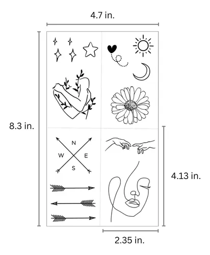 Mini Tatuajes Temporales De Línea Fina «tatuajes Pequeños»