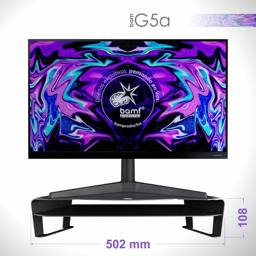 Imagen 7 de 9 de Soporte Monitor Gamer Bam G5a Alto + Estante Acero Premium!!