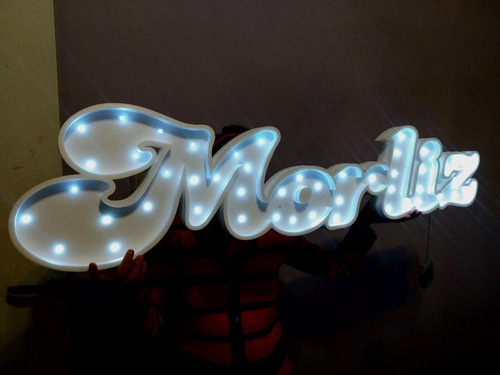 Nombre Gigante Luminoso En Polyfan Con Leds