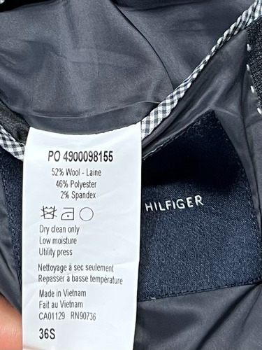 Saco Blazer Para Hombre Talla 36s Tommy Hilfiger Gris Gris 36s (Usado)