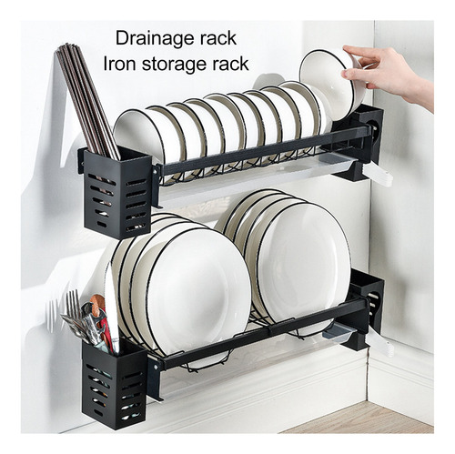 Soporte De Drenaje Para Vajilla Montado En La Pared, Desagüe