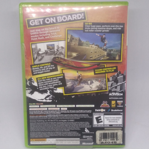 Tony Hawk Shred Xbox 360 (Usado)
