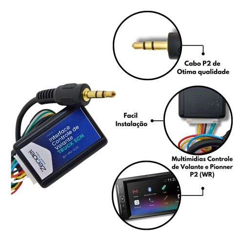 Interface Controle De Volante Som Comando Truck Scania P2
