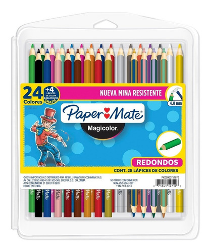 Caja De Lápices De Colores Redondos Magicolor Paper Mate X24