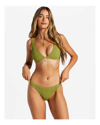 Bikini Bottom Billabong So Dazed Scoop Front Hike Verde