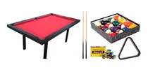 Comprar Mesa De Pool 1.85 X 1.10 En Mdf Pintada Negro Con Accesorios