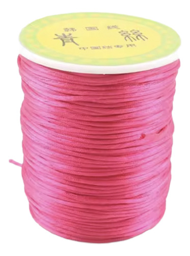 Hilo Cordón Cola De Ratón Rayon C- Rosado Fluor 1mm 80 Mtrs