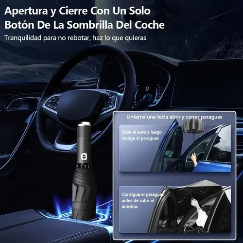Capa De Chuva + Guarda-chuva Automático Com Lanterna Led