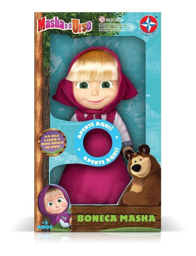 Boneca Masha E O Urso Com Novos Sons Estrela